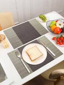 2/4/6/8/12pcs Woven Striped Placemats, Hollow Drain Tea Coasters, PVC Material 11.8in X 17.7in Heat-Insulating Mats, Washable, Trimmable, Easy To Clean, Wipe-Able, Non-Slip, Heat-Resistant, Suitable For Gifts, Room Decor, Dining Table Decor, Home Decor, Birthday Decor, Wedding Decor, Outdoor Decor, Picnic Decor