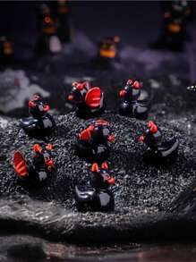 100/50/20/10/5/1pc Halloween Glow-In-The-Dark Demon Black Ducks, DIY Landscape Car Decorations, Stationery Resin Craft Gifts, Unique Gift Ideas, Outdoor Garden Moss Micro Landscape Decor, Party & Outdoor Decorations, Desktop Ornaments