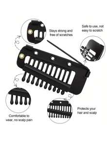 Practical Wig Hair Clips & Pins - Stainless Steel Elastic Brooch Hair Claws Invisible Seamless Hairpins, Hair Piece, Hair Accessories, Head Accessories, Hair Accessories For Women, Hair Extension - Multicolor - View 2