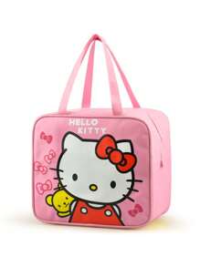 Sanrio 1Pc Hello Insulated Kitty Lunch Bag Cute Thick Waterproof Tote Lunch Box Cartoon Bento Bag With Thermal Insulation For Outdoor Activities Travel Camping(Some Parts May Be Random), School Supplies,Back To School