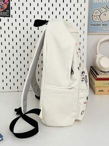 1pc Women's School Bag Commuter Bag Backpack Purse,With Multi Compartments,With Adjustable Strap,Cartoon Print,Large Capcity,For Middle/ Senior High School,Casual,Preppy,For College Students,Gift For Men Or Women - Multicolor - View 4