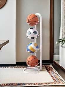 多功能金属室内篮球架，可容纳篮球、足球和排球