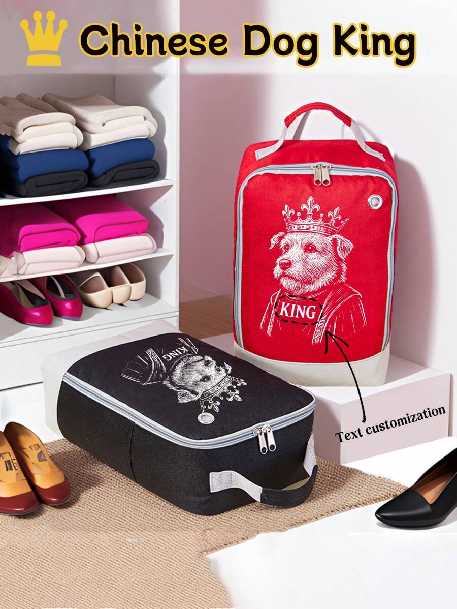 Sac cadeau personnalisé, portez vos souvenirs sur le sac, sac de rangement pour chaussures de voyage multifonctionnel, sac à poussière pour chaussures portable unisexe à grande capacité avec double compartiment, sac à chaussures suspendu, matériau en polyester léger et hydrorésistant