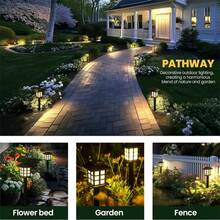 24/12/6pcs Solar Outdoor Light, IP44 Sidewalk Light, LED Landscape Lighting Garden Light, Suitable For Sidewalks, Driveways, Courtyards And Lawns, Solar Garden Decoration, Christmas Decoration, July 4th Decoration - 白色 - 查看 4