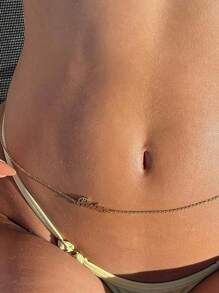 Corrente de Barriga Personalizada com Nome, Corrente de Cintura Personalizada para Mulheres, Joia Boêmia de Aço Inoxidável na Moda para Praia, Corrente de Corpo Casual e Sexy para Festas de Verão, Presente de Aniversário para Namoradas