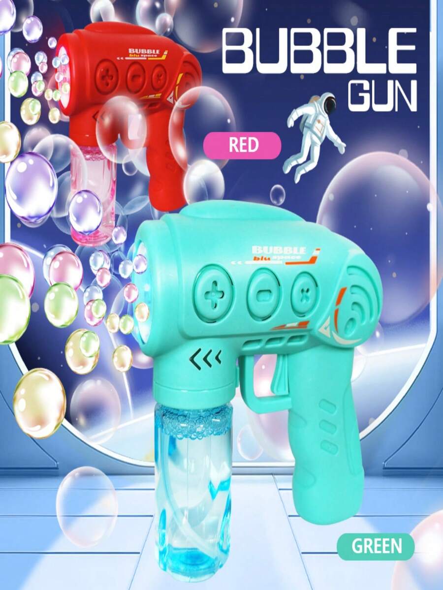 儿童新款七彩灯光6孔泡泡机吹泡泡玩具，精致小巧的手掌大小设计，适合儿童户外活动，适合男孩女孩，节日礼物 - 彩色 - 查看 1