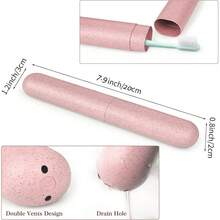 个性化 1 件旅行牙刷盒，印有姓名，便携式旅行牙刷架，塑料牙刷容器保护套，适用于旅行、露营、家庭、学校、商务、牙刷保护盒学生牙刷收纳盒家居浴室装饰、夏季旅行配件、返校礼物 - 彩色 - 查看 2