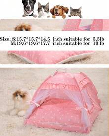 Princess Bed Tent House - Cute Tent Indoor,Small Dog House Indoor/Outdoor Cave Nest Bed Small Dog Tent,Puppy Tent (15.X15.X14.5/Pink)
