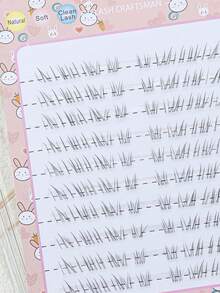 Clear-Cold Ice-Like Eyelashes, Handmade Natural Looking False Eyelashes, Transparent Messy Cartoon Style - Black - View 3