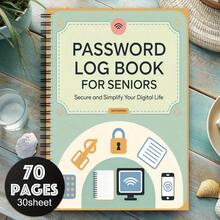 趣味螺旋密码笔记本日志簿 1 件，用于互联网和计算机登录、记录网站、用户名、密码、家庭或办公室密码管理器、剪贴簿套件工艺用品、学校用品、返校 - Spiral Notebook - 查看 8