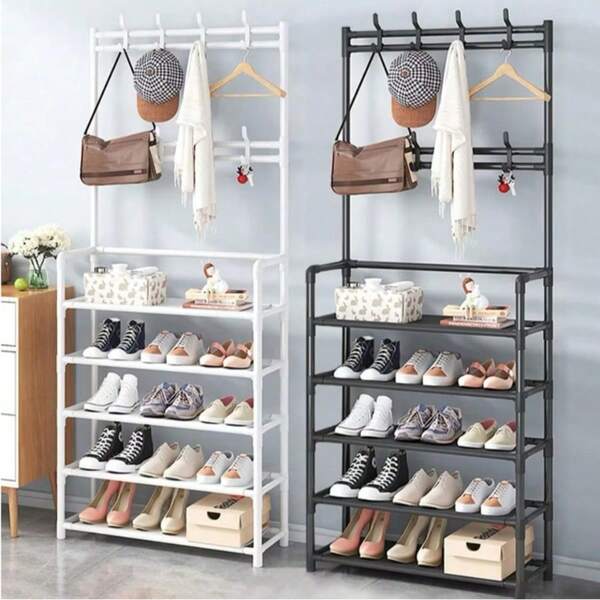 Sapateira Organizadora Cabideiro Arara 4 andar suporte Multiuso Sapato Tênis Roupa Closet Quarto Armários