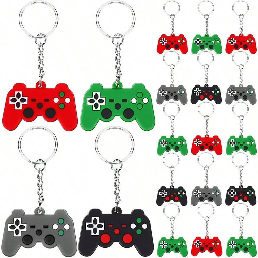 6pcs/12pcs Per Set Random Color Game Theme Keychains - Multicolor - View 1