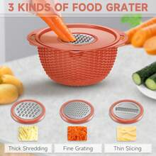 4-1 Colander With Bowl Set - Pasta Strainer - Colander For Kitchen - Strainers And Colanders Rice Strainer Fruit Cleaner Veggie Wash Sink Strainer Kitchen Essentials - Orange - Burnt Orange - View 5