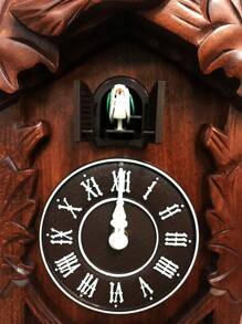 Cuckoo Clock Vintage Large Wooden Wall Clock Handcrafted 13x9.5 Inch Brown