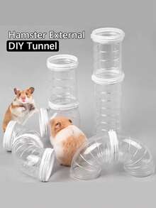 Set de 8 piezas de accesorios para modificar la jaula de hámster, tubos de conexión DIY, túnel de ejercicio, suministros para mascotas para hámster, jerbo, chinchilla, tubos móviles, tubos entrelazados