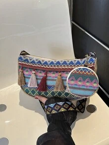 包包女包2025新款小众复古风女士单肩包时尚流苏跨界斜挎包