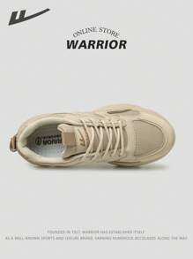 WARRIOR 1 par de zapatillas deportivas casuales de estilo grueso color caqui para pareja, modelo 2025 - Zapatillas de moda transpirables para ocio y deportes al aire libre, zapatillas de fitness y running, zapatillas para estudiantes, versátiles para fotografía y uso diario, zapatillas gruesas para mujer