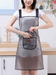 Tablier imperméable en TPU, tablier anti-huile, tablier transparent, tablier à bavette, tablier de cuisine jetable pour usage domestique