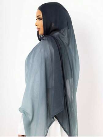 1 件女士渐变色围巾头套时尚配饰，透气围巾/披肩，适合日常穿着，春夏季