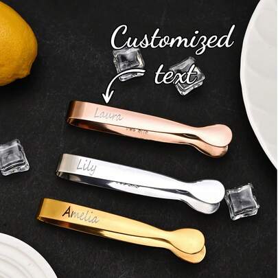 1 pieza Pinzas de acero inoxidable 304 personalizadas, pinzas para hielo, pinzas para cubos de azúcar, cubos de hielo, pinzas para cubos de hielo, aperitivos, pinzas pequeñas, pinzas multiusos reforzadas