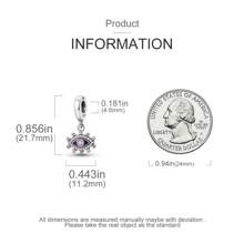 1 Pc S925 Sterling Silver Colored Zirconia Devil's Eye Pendant For DIY Bracelet Necklace Jewelry Making Exquisite Jewelry Gifts For Women, Family And Friends.