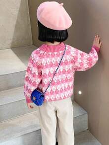 enmi bear 少女保暖内衬套头衫，秋冬时尚少女针织衫