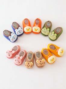 1 par de nuevos calcetines para bebé antideslizantes de diseño de tigre, conejo y pollito, para otoño/invierno, cómodos y transpirables para uso diario de infantes, con un diseño adorable y suave