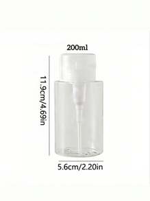 1pc Transparent Pump Dispenser Bottle - Unscented Plastic,Ideal For Cosmetics And Nail Polish Removers, Skincare Solutions - Portable Travel Size, Easy One-Handed Operation