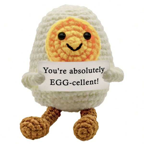 1 pieza Mini muñeca divertida, muñeca de ganchillo linda con tarjeta positiva, juguete de punto suave para decoración que sirve de aliento y apoyo como regalo de Navidad, cumpleaños o para amigos, decoración de habitación