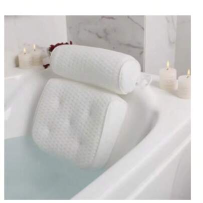 Bath Pillow For Bathtub Support Neck,Head And Back With Non-Slip Suction Cups Air Mesh