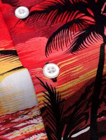 Hawaiian Shirt For Men Summer Beach Casual Short Sleeve Button Down Shirts Printed Tropical Vacation Shirtshalloween - Hoàng hôn - Xem 3