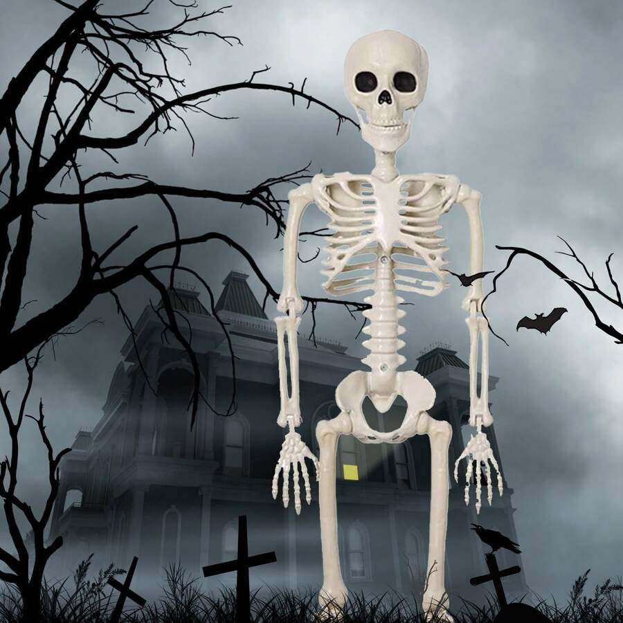 90cm Realistic Plastic Skeleton Decoration For Halloween Party, Game, Home Decor