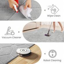 Treeboy Modern Fluffy Rugs Living Room 200x300, Grey Area Rugs For Bedroom, Modern Design Extra Large Rugs For Living Room, Machine Washable Anti Slip Fluffy Rug Shaggy Rug Cream Rug Carpets Mat For Kids Room Bedroom - Light Grey - View 4