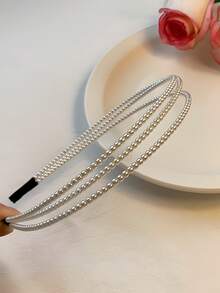 1pc/5pcs Thin Metal Hair Hoops, Side Headband For Outings, Parties, Street Style, Minimalist European Design Hair Accessories, Bow Accessories, White Headband, Hair Accessories, Hair Band,Hairband For Women Head Accessories