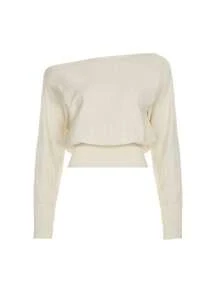 ii Casual Women's Asymmetric Off-Shoulder Sweater With Stylish Design