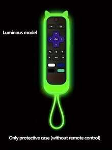 1 个 Roku 遥控器夜光硅胶保护套(不含遥控器)防摔加厚软猫耳朵适用于 Roku Streaming Stick 4K、Express 4K+、Premiere、Streambar、简易遥控器/语音遥控器带挂绳,硅胶遥控器套适用于 Roku 电视遥控器/Roku 简易遥控器/Roku 语音遥控器(不带耳机插孔)适用于学校、办公室、家庭、旅行、包、整理器、存储 - 彩色 - 查看 13