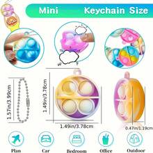 Pop Fidget Keychain Mini Fidget Toys Bulk Party Favors For Kids 4-8,8-12 Year Boys Girls Push Pops Bulk Toys Its Small Prizes For Kids Classroom Birthday Party Favors Bubble Poppers - Multicolor - View 2