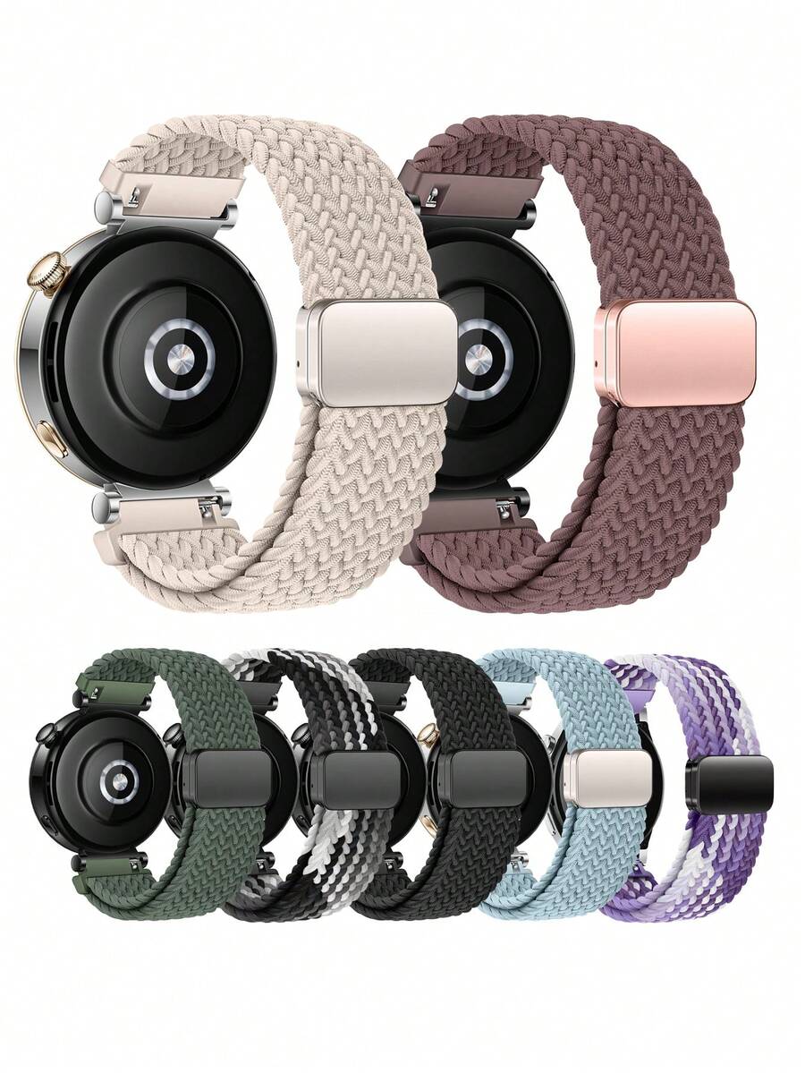 Mazoft 编织运动表带兼容三星 Galaxy Watch Band 7/FE/6/5/4/3 & Watch 5 Pro & 6/4 Classic & Gear S3/S2，20mm & 22mm 表带兼容三星手表 47mm 46mm 45mm 44mm 40mm 43/42/41mm 兼容华为