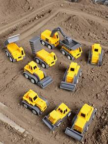 Set de 12 piezas de mini vehículos de construcción, 5 estilos surtidos que incluyen taladro, excavadora, bulldozer, rodillo compactador y volquete (Gustado por niños, niñas, bebés) - Plástico duradero, estilos multicolor, regalo perfecto para Navidad/cumpleaños para niños - Multicolor - Ver 1