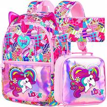 3Pcs Unicorn Backpack For Girls, 16.5" Kids Rainbow Bookbag With Lunch Box?Ightweight Backpacks Set For Kindergarten/Preschool/Elementary School (Pink) - 16.5 Backpack - View 2