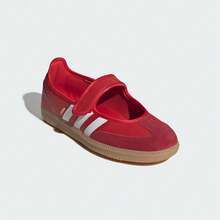 Adidas Originals 女士 ORIGINALS SAMBA JANE 鞋款 “T”字头经典钩环玛丽珍平底运动鞋 JQ6446 - 紅色 - 查看 4