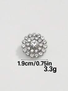 5 Peças/Pacote Botões Metálicos Prateados em Formato de Flor de Girassol Totalmente Cheios de Pedras Brilhantes 3D, Para Tops, Suéteres, Malhas, Vestidos, Casacos, Jaquetas Femininas, Decoração Vintage, Costura, Sapatos, Chapéus, Caixa de Presente, Acessórios de Joias DIY