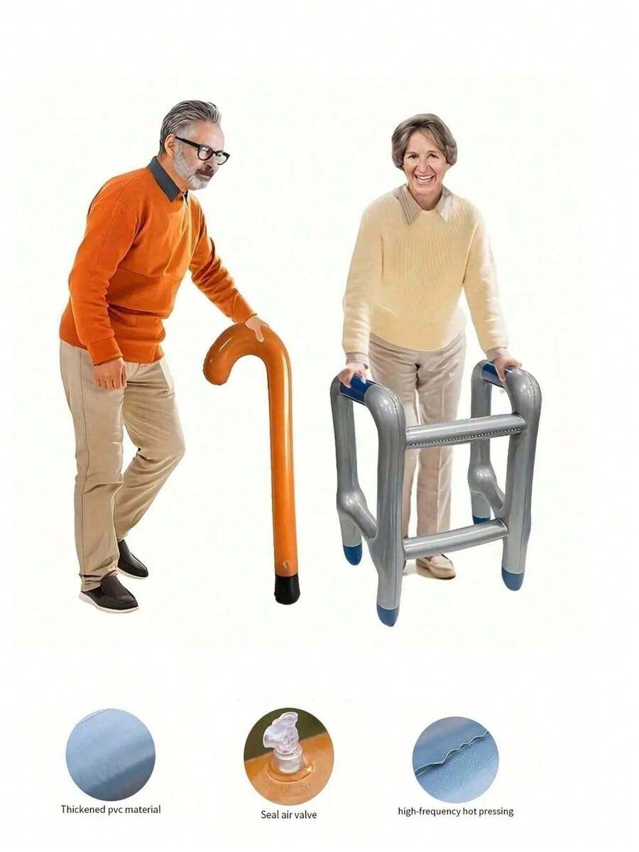1pc/Set Inflatable Walker And Cane, Outdoor Game Accessories, Retirement Party Decorations And Tricks Gift For Elderly - Multicolor - View 1