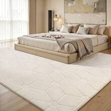 Carpet Living Room 200x300cm, Carpets Gray Washable Carpet Children's Room Fluffy Carpets Bedroom Carpet Area Short Pile Fluffy Anti-Slip Mat Children's Room Carpets - Màu trắng kem - Xem 5