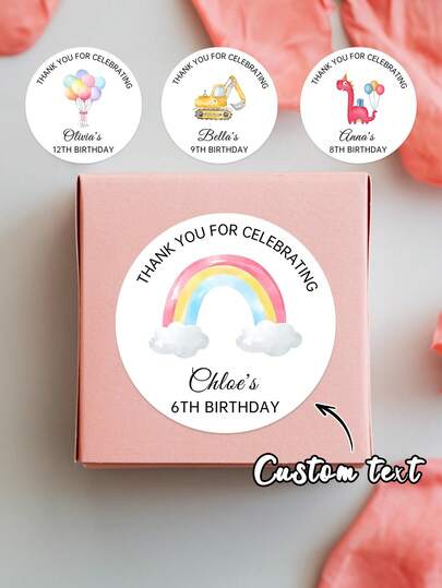 Personalized Pink & Red Bachelorette Party Favor Stickers | Custom Glossy Bachelorette Party Gift Bag Labels | Boho Bride Bridal Shower Round Wedding Labels, Personalized Rainbow Birthday Party Stickers, "Thank You For Attending My Party" Stickers, Party Stickers, Rainbow Stickers, Back To School Gifts. "Thank You For Attending My Party" Stickers, Gift Bag Stickers, Thank You Stickers, Balloon Stickers, Name Stickers