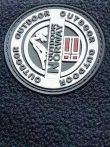 1pc Men's Autumn/Winter Fleece Jacket, Embroidered, Thick, Stand Collar, Casual & Fashion,Skiing