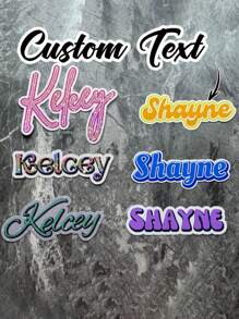 Custom Name Printed Gradient Color Stickers, Personalized Gradient Font Stickers, Paper For Windows, Glasses, Mugs, Water Bottles, Wine Glasses, Custom Text Decals For Weddings, Etc., College Daily Name Stickers, Personalized Rectangular Stickers