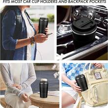 1 件定制保温杯，个性化姓名和毕业主题图案，不锈钢商务旅行杯，手持真空杯，适用于咖啡、水、果汁，男女通用，毕业季，定制生日礼物 - 黑色 - 查看 5