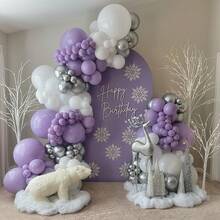 Decorative Balloons - Purple and Silver - View 5