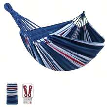 Canvas Hammock With Anti-Tipping Design, Outdoor Swing Chair For Two People School Supplies,Back To School - Multicolor - View 8